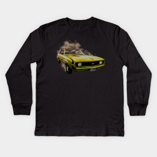 Gorgeous Muscle SS 350 Camaro design by MotorManiac Kids Long Sleeve T-Shirt